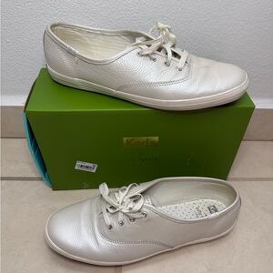 Kate Spade Keds Women's Off-White Leather Sneakers